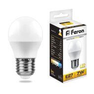 Лампа светодиодная FERON LB-95 (7W) 230V E27 6400K G45