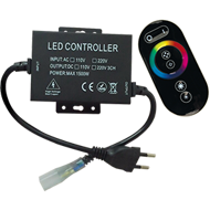 Ecola LED strip 220V RGB RF controller (IP20) 1500W 6,6A для ленты 220V 16x8 IP68 с кольцевым сенсорным черным радиопультом