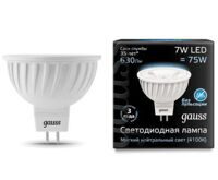 Лампа Gauss LED MR16 GU5.3 7W 630lm 4100K 101505207