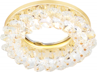 Встраиваемый точечный светильник Gauss Brilliance CR044 Кристалл/Золото