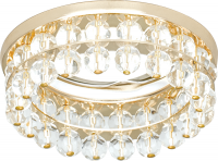 Встраиваемый точечный светильник Gauss Brilliance CR046 Кристалл/Золото