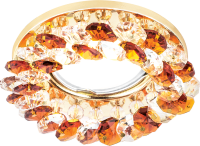 Встраиваемый точечный светильник Gauss Brilliance CR043 Кристалл/Янтарь/Золото