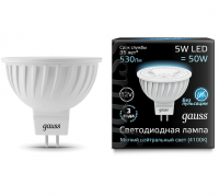 Светодиодная лампа Gauss LED MR16 5W GU5.3 AC/DC 12V 4100K