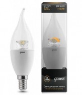 Лампа Gauss LED Candle Tailed Crystal Clear E14 6W 2700K диммируемая