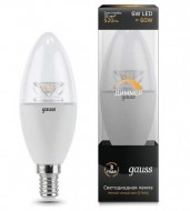 Лампа Gauss LED Candle Crystal Clear E14 6W 2700К диммируемая