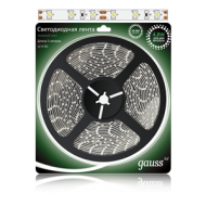 Светодиодная лента Gauss 3528/60-SMD 4.8W  12V DC зеленый свет (блистер 5м)